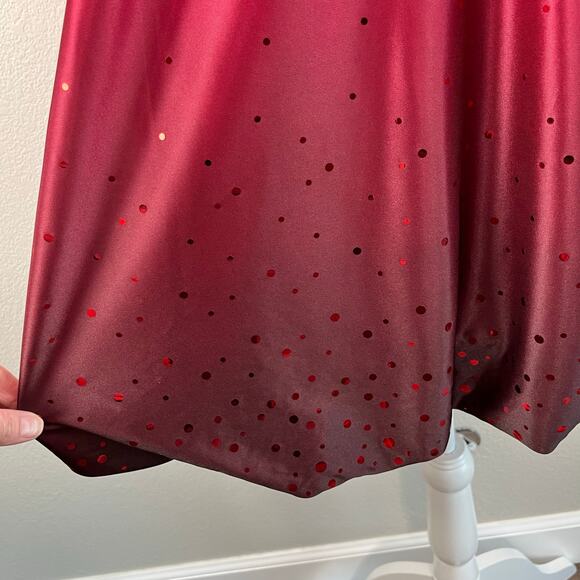 VTG Jump Apparel Cherry Red Ombre Polka Dot Satin Party Prom Mini Dress Jr 5/6 - Picture 7 of 16